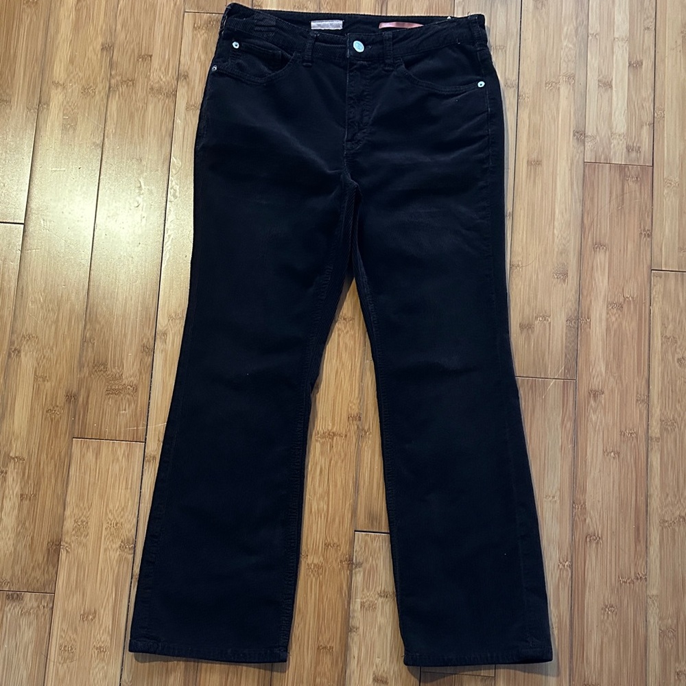 Anthropologie Black Straight-Leg Corduroy Pants